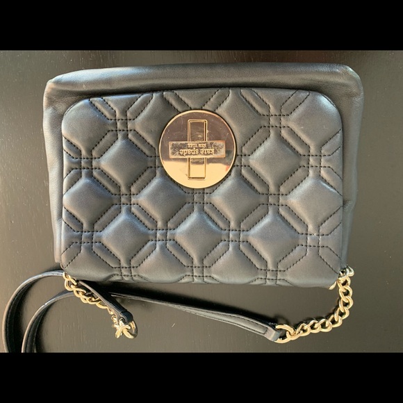 Kate Spade Black Leather Crossbody w Chain Straps - Picture 4 of 7